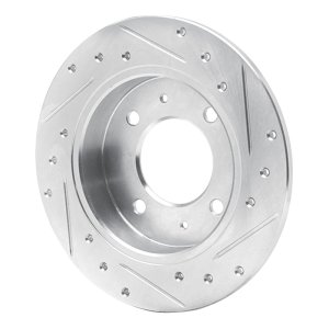 Hyundai TIBURON Brake Rotor (1) - Rear Left - R1 Concepts - Drilled & Slotted - Silver - `97-`06